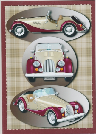 Classic Car - Morgan + Decoupage by Susan Cummings