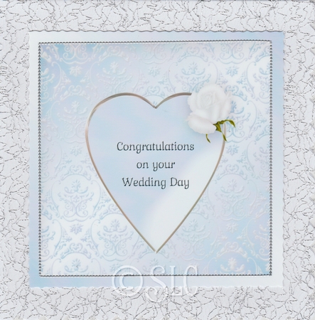 White Rose Wedding Insert - Blue by Susan Cummings