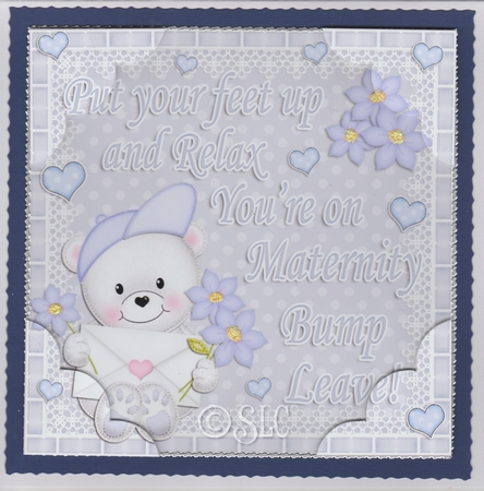 8 x 8 New Baby Maternity Leave Scalloped Corner Topper by Susan Cummings