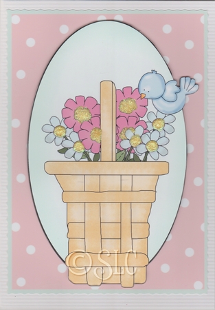 Floral Basket Quick Card Front by Susan Cummings