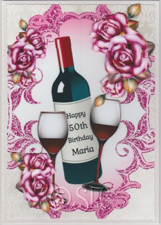Red Wine with Glasses and Roses by Susan Cummings