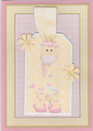Pink & Yellow Giraffe by Susan Cummings