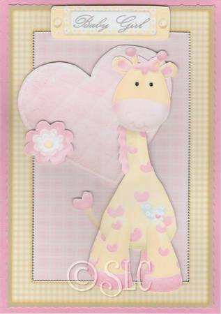 Lovely Pink & Yellow Giraffe by Susan Cummings