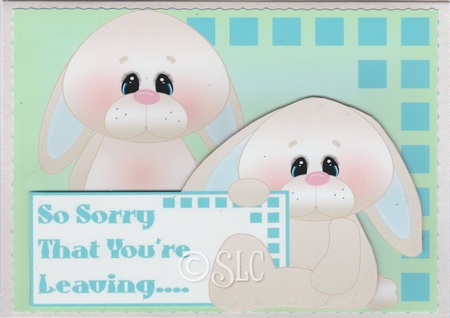 Sorry You're Leaving Bunnies - Blue by Susan Cummings