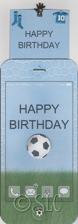 3D Smartphone Shaped Birthday Football Card & Gift Card by Susan Cummings