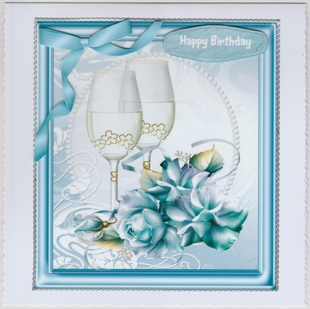 Beautiful Anniversary / Birthday Greeting Blue by Susan Cummings