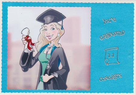 Graduation Lady (doctor) 8x8 Quick Card by Susan Cummings