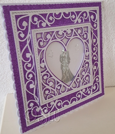 Heart Swirls Duo Frame Wedding gift keepsake  now in multi digital cutting formats by Susan Cummings