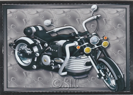 Beautiful Black & Chrome Motorbike by Susan Cummings