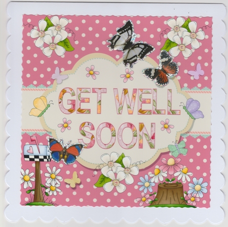 Get Well Soon Butterfly Decoupage Topper by Susan Cummings