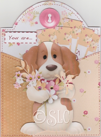 Daisy Dog Pocket Full of Wishes Card by Susan Cummings