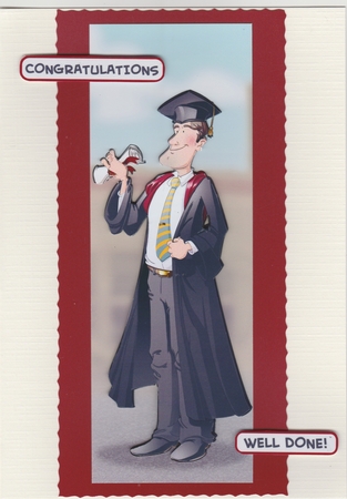 Graduation Dude Large Dl by Susan Cummings