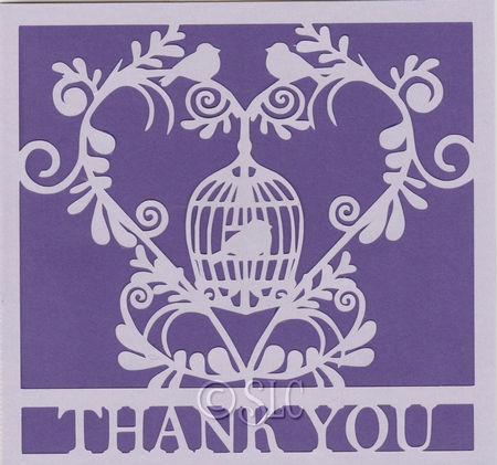 Wedding Set Heart And Bird Cage- Thank You File by Susan Cummings