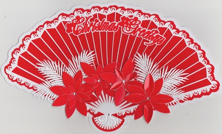 Christmas Poinsettia Fan Card by Susan Cummings