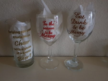 Christmas Drinks - Ideal For Vinyl Application On Wine / Bee by Susan Cummings