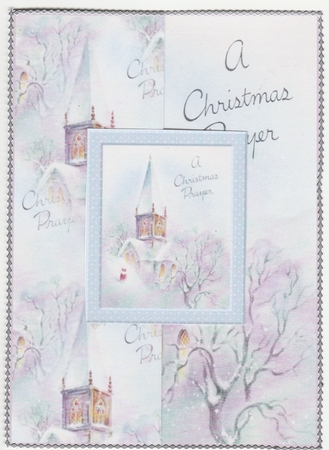 Church at Christmas Fold Back Card with Toppers by Susan Cummings