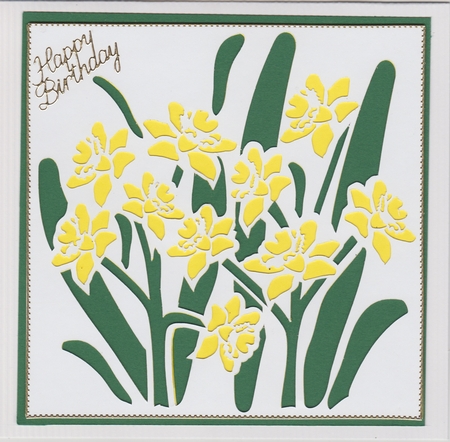 Daffodil Outline Card by Susan Cummings
