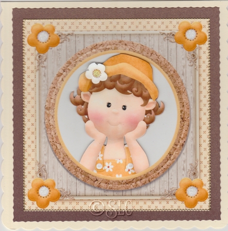 Posing Girl Orange Hat 8x8 Mini Kit by Susan Cummings
