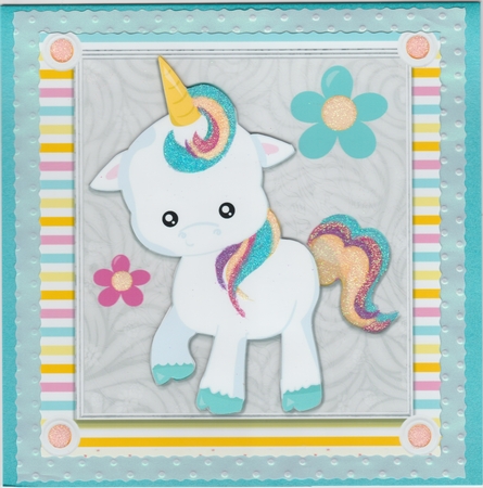 White & Rainbow Unicorn 8x8 Mini Kit by Susan Cummings