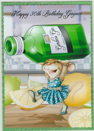 Mrs Gin Mouse A4 by Susan Cummings