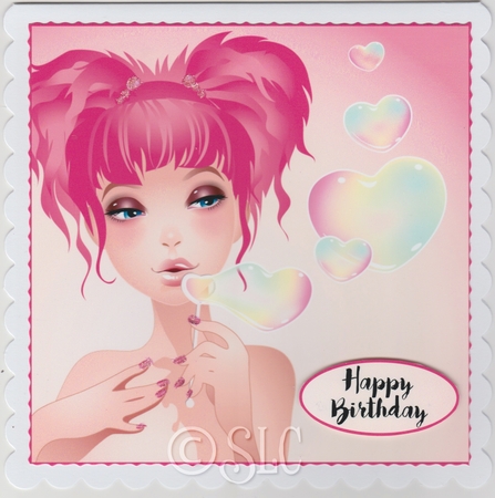 Girl Teen Card front / topper by Susan Cummings