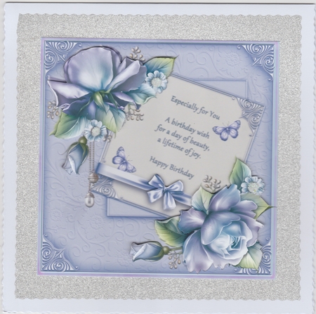 Birthday Message & Blue Roses Mini Kit by Susan Cummings