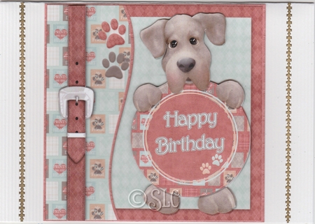 Doggie Greetings Cardfront/Topper by Susan Cummings