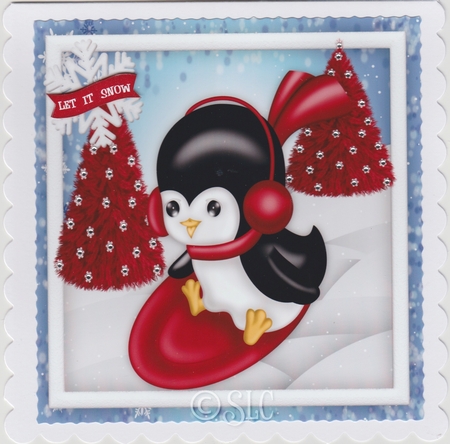 Penguins Ski Ride 1 by Susan Cummings