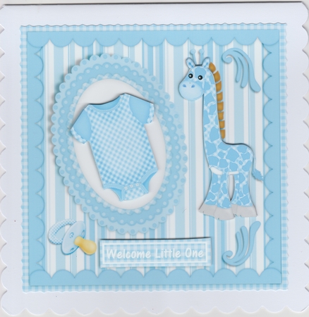 Welcome Little One New Baby Card Blue by Susan Cummings