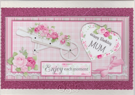 Quick DL Floral Birthday Card Front For Mum by Susan Cummings