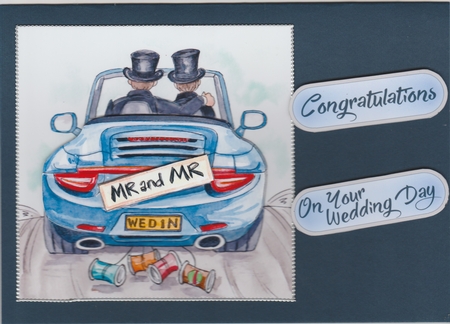Wedding Decoupage - Just Married Grooms by Susan Cummings