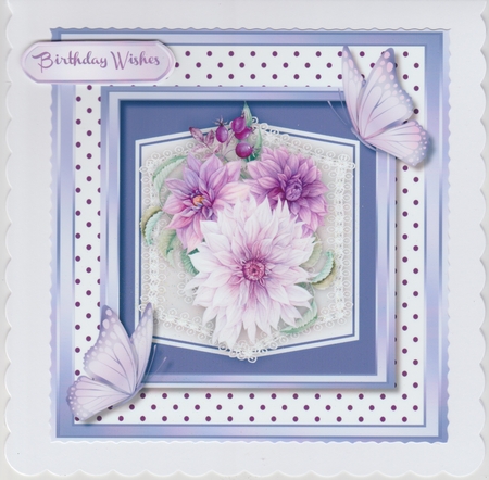 Lilac Butterflys and Dahlias  by Susan Cummings