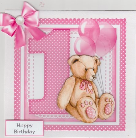 1st Birthday Teddy Bear by Susan Cummings