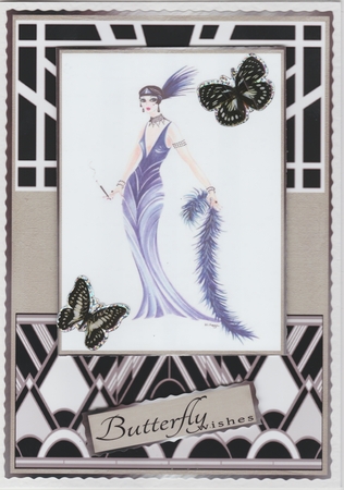 Art Deco Butterfly Blue by Susan Cummings