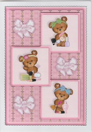 Playing Makeup Three Square Quick Card by Susan Cummings
