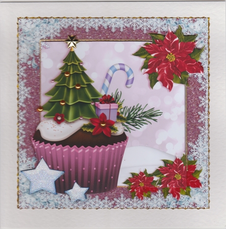 Holiday Cupcakes Card Front Kit  2 by Susan Cummings