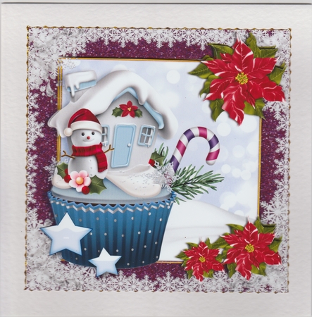 Holiday Cupcakes Card Front Kit  5 by Susan Cummings
