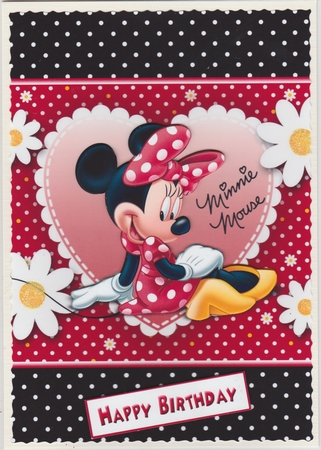 Minnie Mouse A5 Decoupage by Susan Cummings