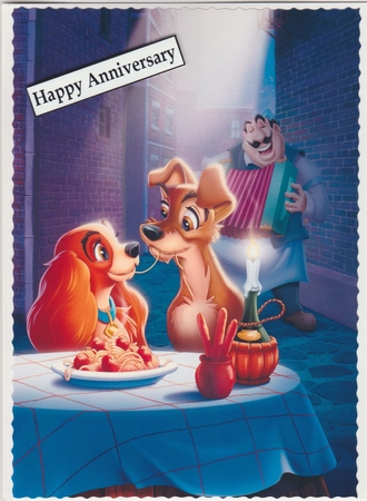 Lady and the Tramp A5 Quick Card by Susan Cummings