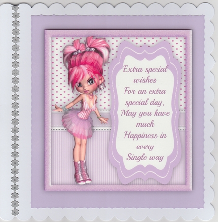 Kawaii Girl Wishing You Happiness  by Susan Cummings