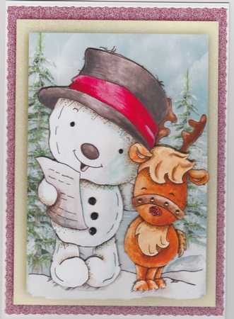 Christmas Caroling Duo by Susan Cummings
