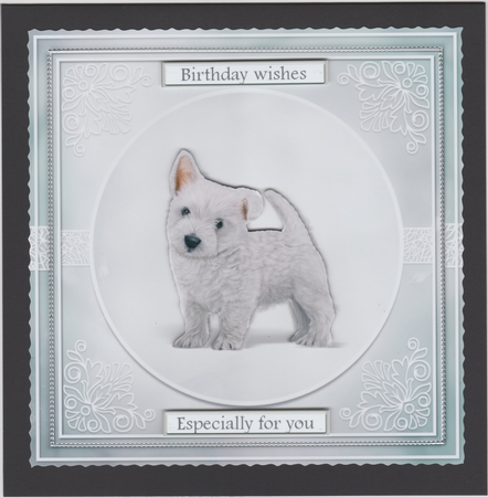 Little puppy card front by Susan Cummings