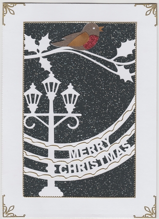 Robin and Lamp post Card by Susan Cummings