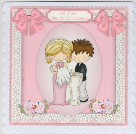 On your Babys Christning , Pink by Susan Cummings