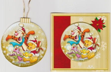 Christmas Winnie 6 Bauble Gold Mini Kit.2 by Susan Cummings