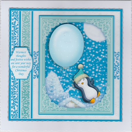 WADDLE UP Christmas Penguin 7.8 Decoupage & Insert Mini Kit by Susan Cummings