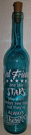 Best Friends Are Like Stars Wine bottle Vinyl Quote by Susan Cummings