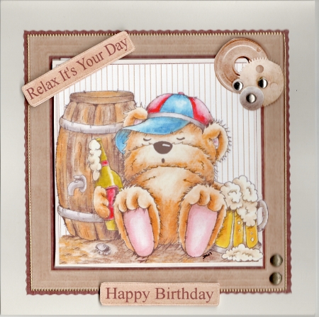 8x8 Beer bear relax its your day mini kit by Susan Cummings