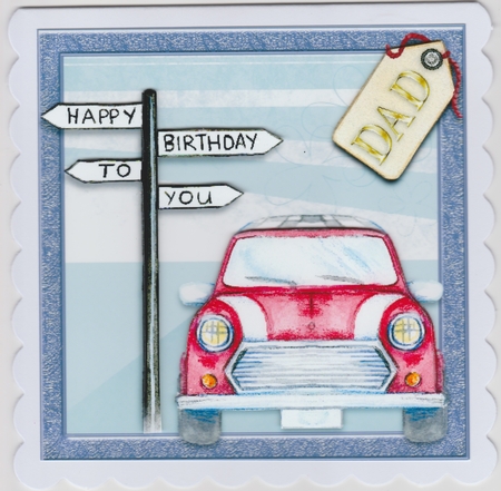 vintage mini 5 x 5 ins topper and decoupage and choice of tags by Susan Cummings