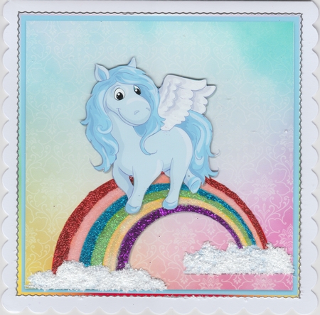 QUICK CARD SHEET - BLUE PEGASUS by Susan Cummings